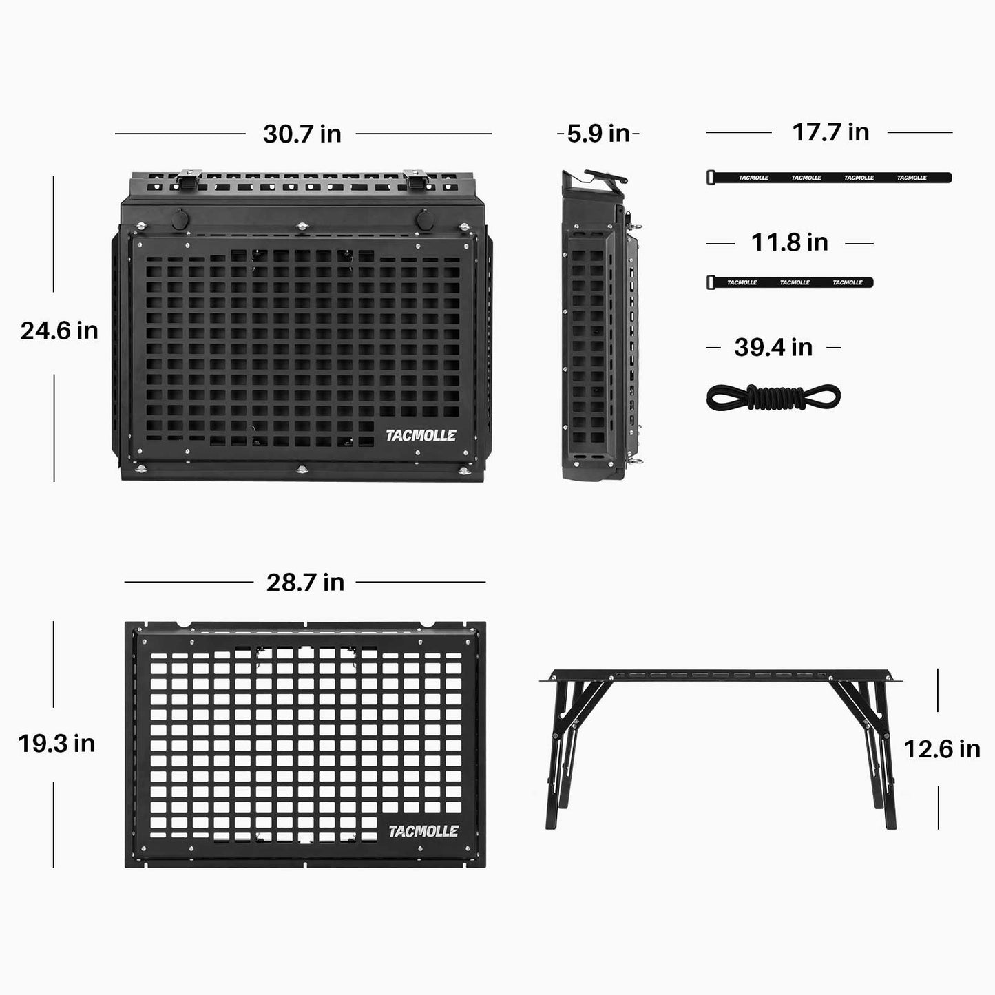 Rear Side Window Storage Box with Concealed Table for Jeep Wrangler JK 2007-2018, 2-Pack