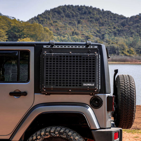 Rear Side Window Storage Box with Concealed Table for Jeep Wrangler JK 2007-2018, 2-Pack