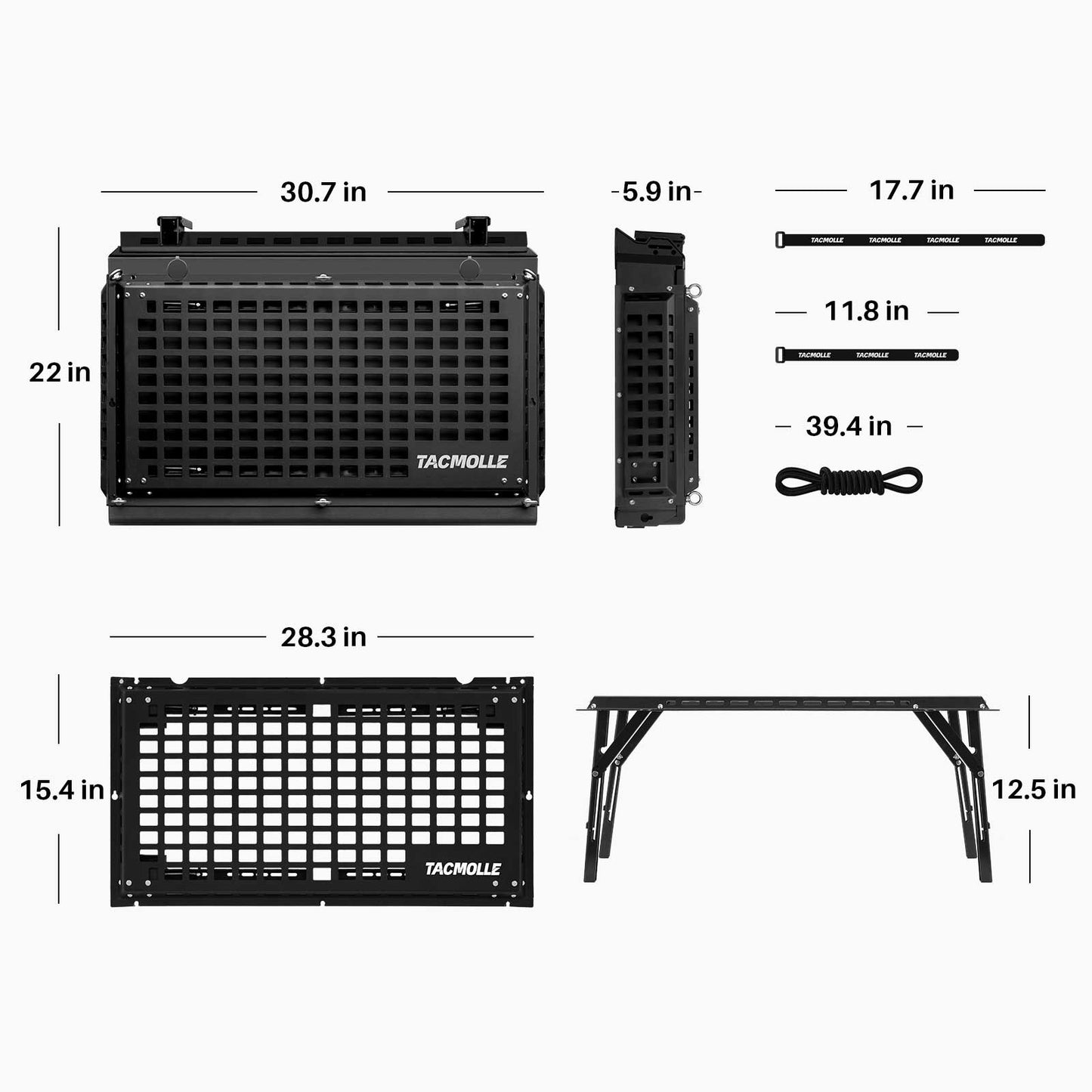 TACMOLLE Malantaŭa Flanka Fenestra Stokskatolo kun Kaŝita Tablo, Konvenas por Jeep Wrangler JL 2018-2024