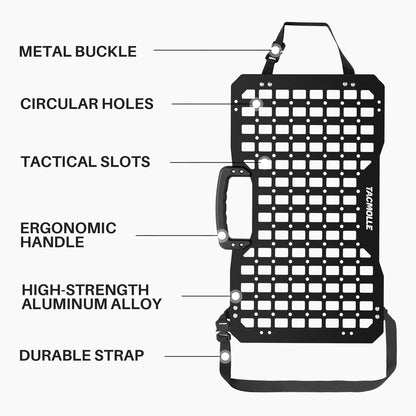 Portable Tactical Rigid MOLLE Panel, Seat Back Organizer for Vehicle